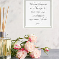 Customizable Cancelation notice/policy