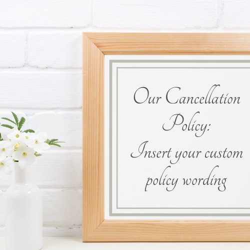 Customizable Cancellation noticepolicy Plaque