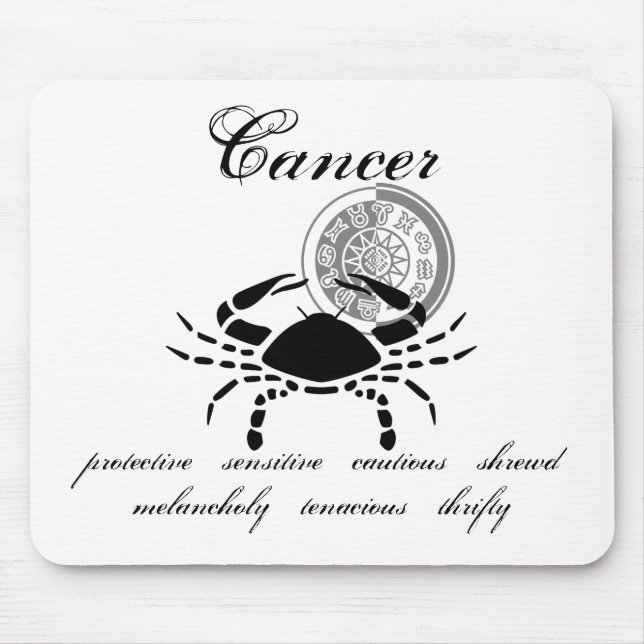 Customizable Cancer Crab traits Greek-style Zodiac Mouse Pad (Front)