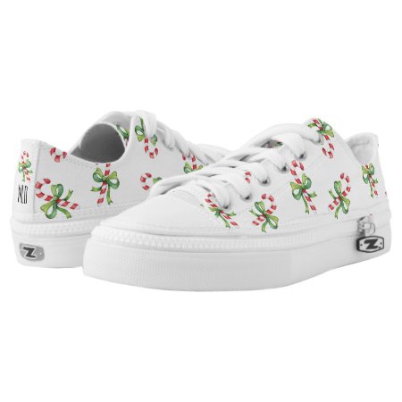 Customizable Candy Cane Low Top Tennis Shoes