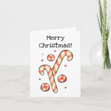 Customizable Candy Cane - Merry Christmas Card