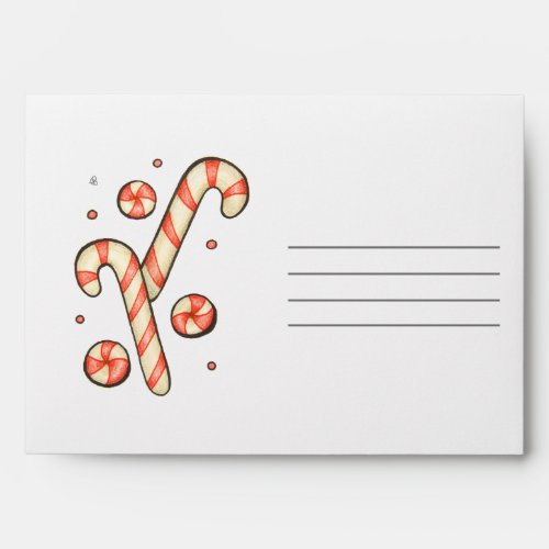 Customizable Candy Cane _ Merry Christmas Envelope