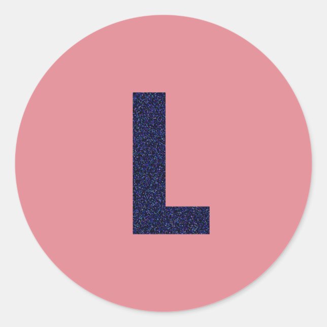 Customizable Capital L Sticker with Faux Glitter (Front)