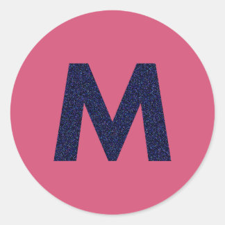 Customizable Capital M Sticker with Faux Glitter