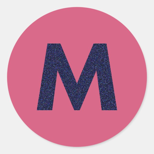 Customizable Capital M Sticker with Faux Glitter (Front)