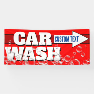 Customizable Car Wash Bold Bubbly Advertising  Banner