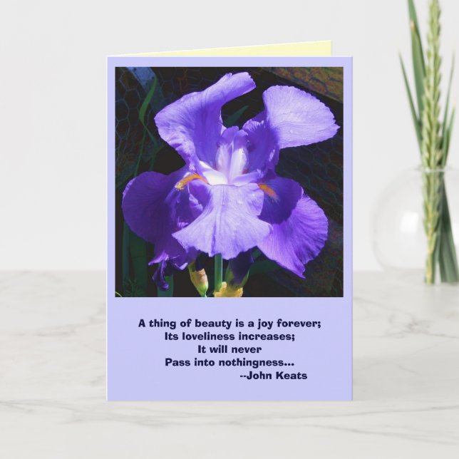 Customizable Card: Iris With Inspirational Card (Front)