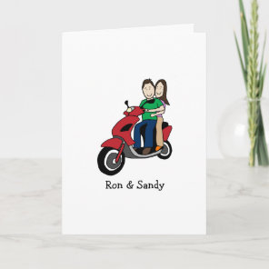 Customizable card- scooter couple card