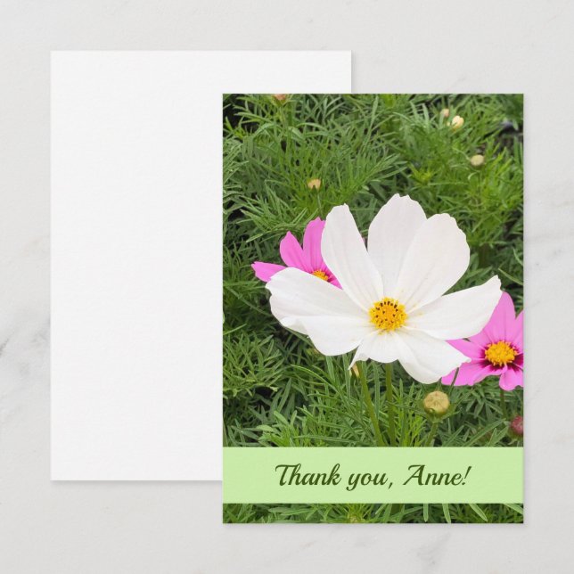 Customizable Card with Pink Flowers (Front/Back)