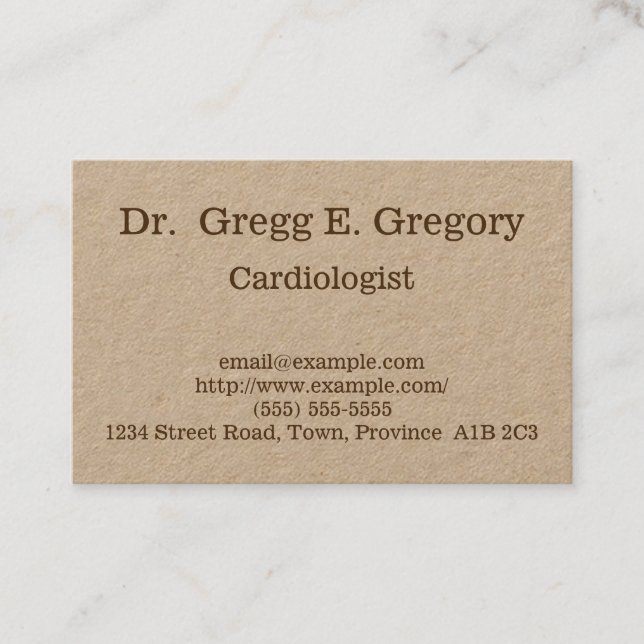 Customizable Cardiologist Business Card (Front)