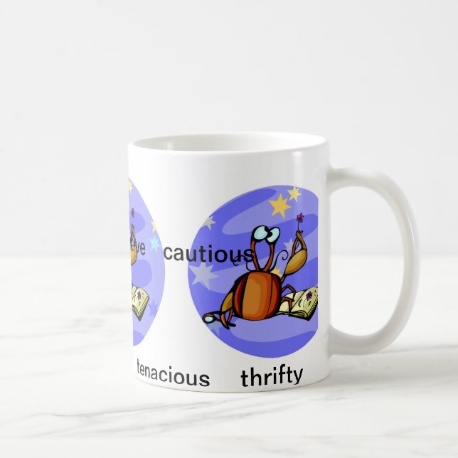 Customizable Cartoon Cancer Crab traits Zodiac Coffee Mug (Right)