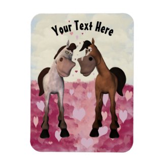 Customizable Cartoon Horses Magnet
