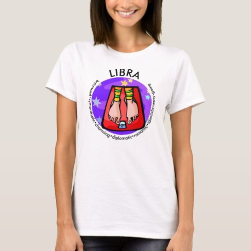 Customizable Cartoon Libra Scales traits Zodiac T_Shirt