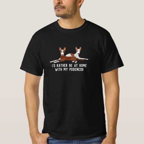 Customizable Cartoon Podenco Dogs Fun Slogan T_Shi T_Shirt