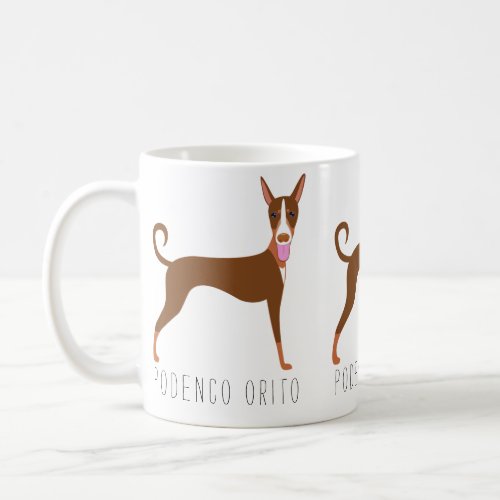 Customizable Cartoon Podenco Orito Dog Coffee Mug