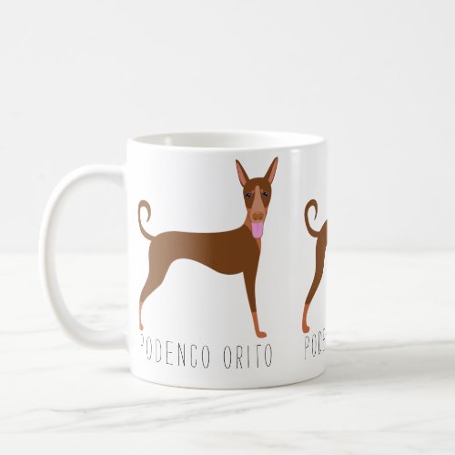Customizable Cartoon Podenco Orito Dog Coffee Mug