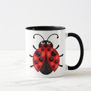 Customizable Cartoon Red Ladybug Drinkware Mug