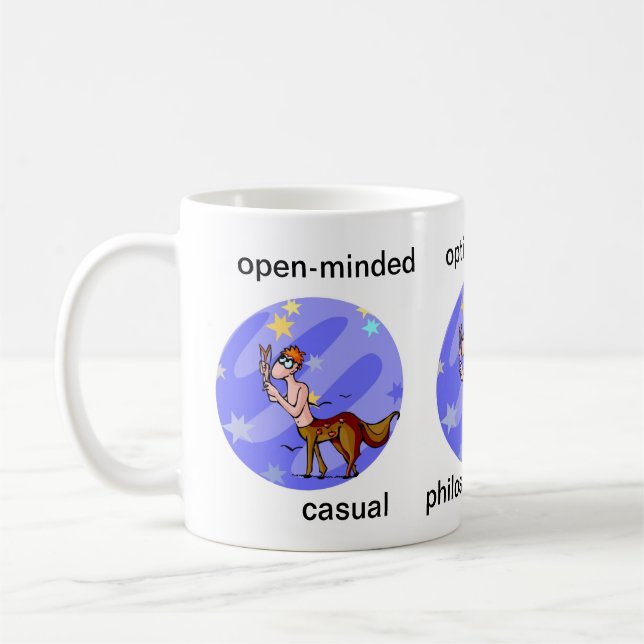 Customizable Cartoon Sagittarius Centaur Traits Co Coffee Mug (Left)