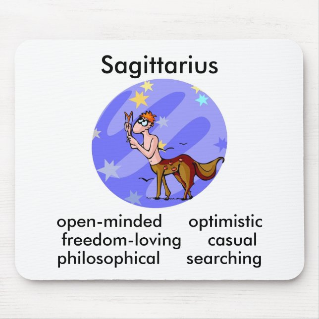 Customizable Cartoon Sagittarius Centaur Traits Mouse Pad (Front)