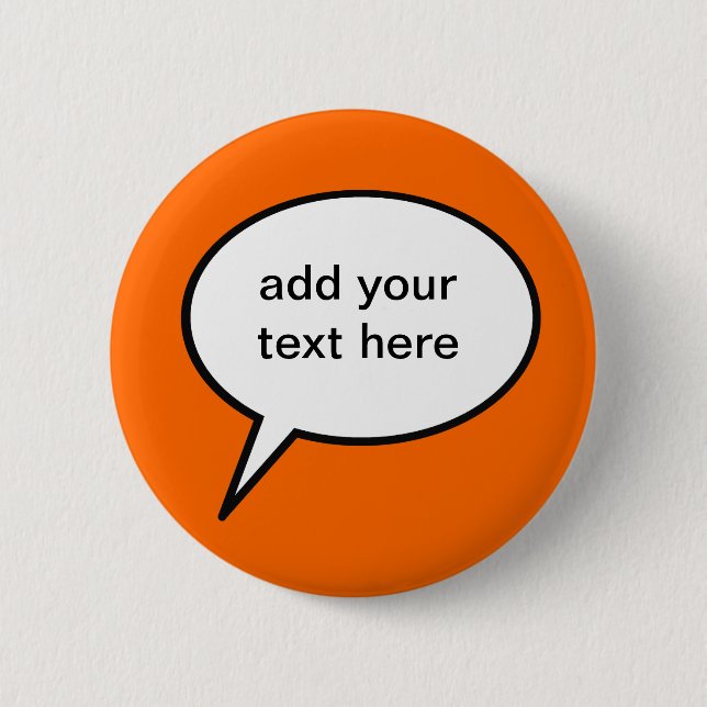 customizable cartoon speech balloon button (Front)