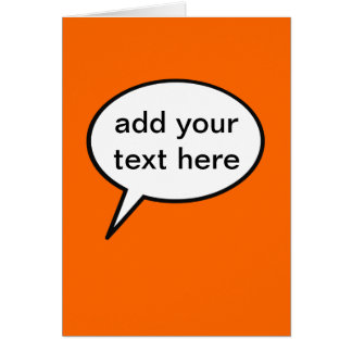 customizable cartoon speech balloon cards