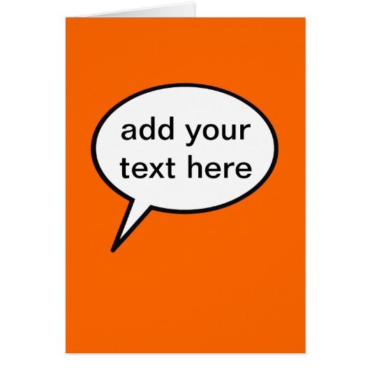 customizable cartoon speech balloon cards (Front)