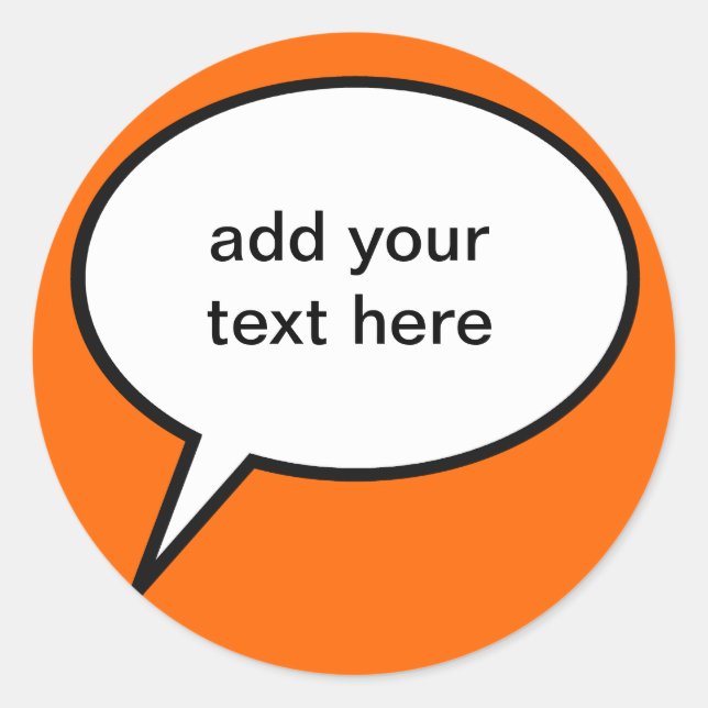 customizable cartoon speech balloon classic round sticker (Front)