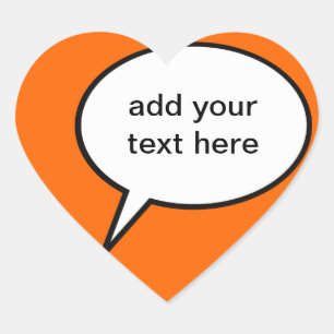 customizable cartoon speech balloon heart sticker
