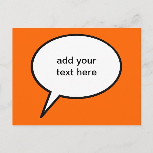 customizable cartoon speech balloon postcard