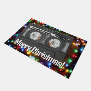 Customizable Cassette Tape Christmas Doormat