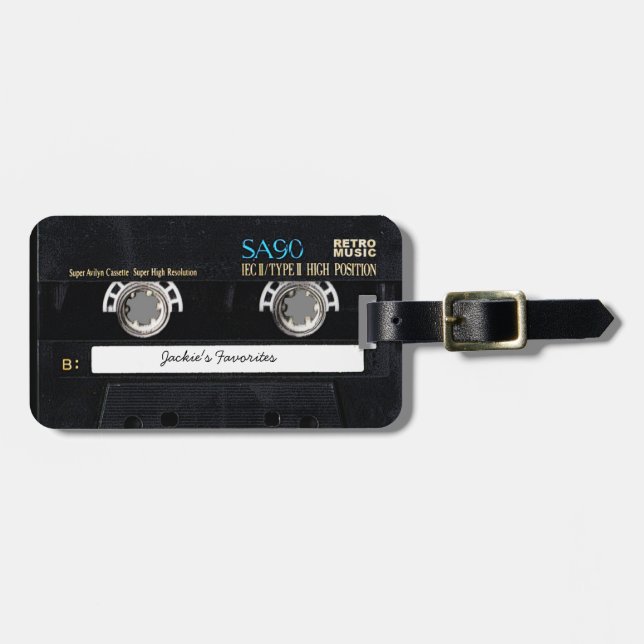 Customizable Cassette Tape Luggage Tag (Front Horizontal)