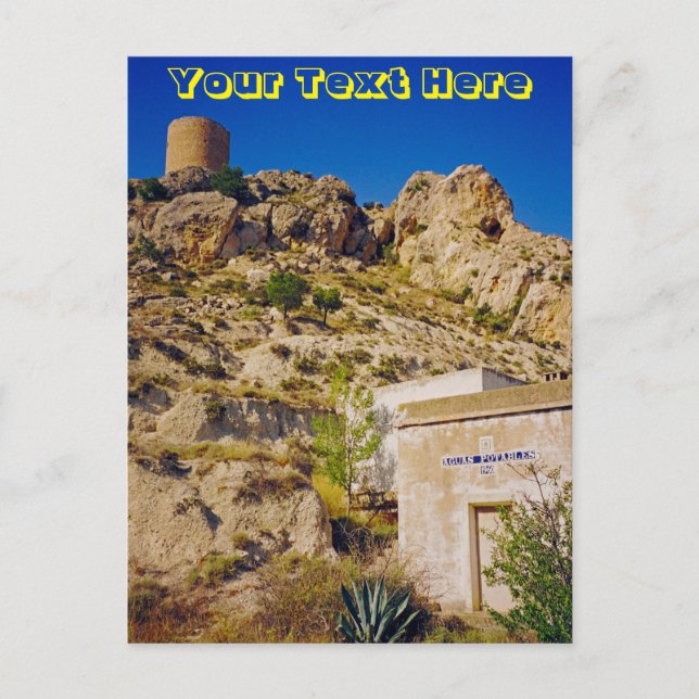 Customizable Castalla Castle, Spain Postcard (Front)