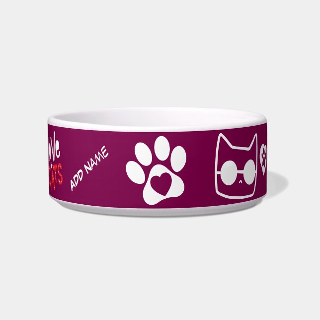 Customizable Cat Bowl - Personalized Cat Gift (Front)