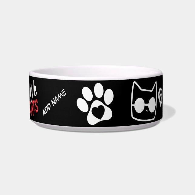 Customizable Cat Bowl - Personalized Cat Gift (Front)