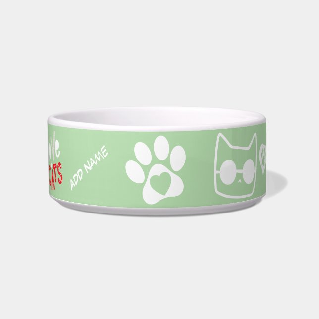 Customizable Cat Bowl - Personalized Cat Gift (Front)