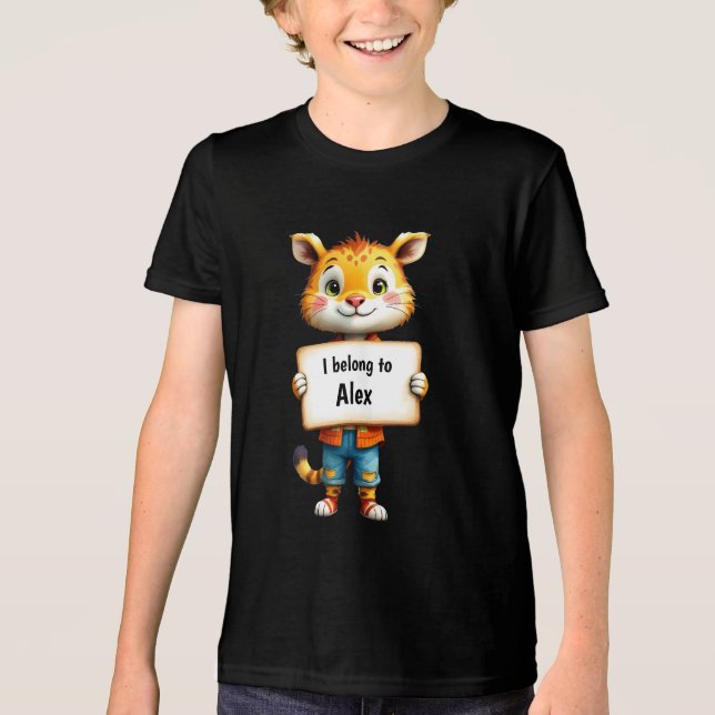 Customizable Cat Character Tri-Blend Shirt (Front)