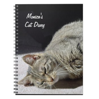 Customizable Cat Diary Notebook by aura2000 at Zazzle