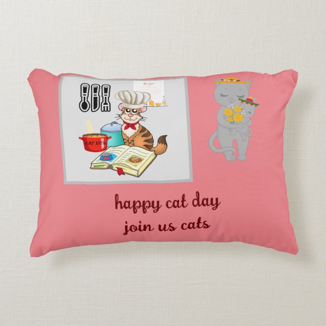 Customizable Cat Lover Accent Pillow (Front)