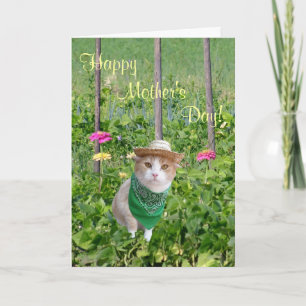 Customizable Cat Lover Mother's Day Gardener Card