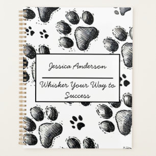 Customizable Cat Lover Planner with Paw Print