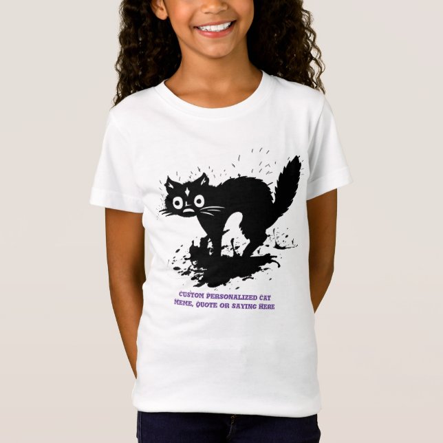 Customizable Cat Meme Shirt, Adults & Kid's T-Shirt (Front)