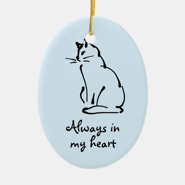 Customizable Cat Memorial Ornament (Front)