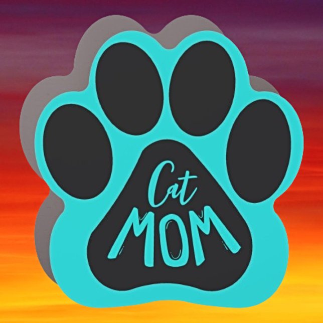 Customizable Cat Mom - Paw Print Car Magnet (Creator Uploaded)