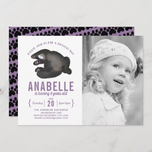 Customizable Cat Themed Photo Birthday Invitation