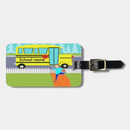 Customizable Catching the School Bus Luggage Tag