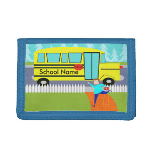 Customizable Catching the School Bus Nylon Wallet