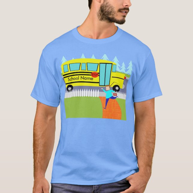 Customizable Catching the School Bus T-Shirt (Front)