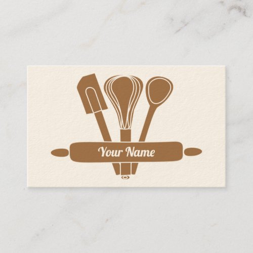 Customizable caterer cook baker business card