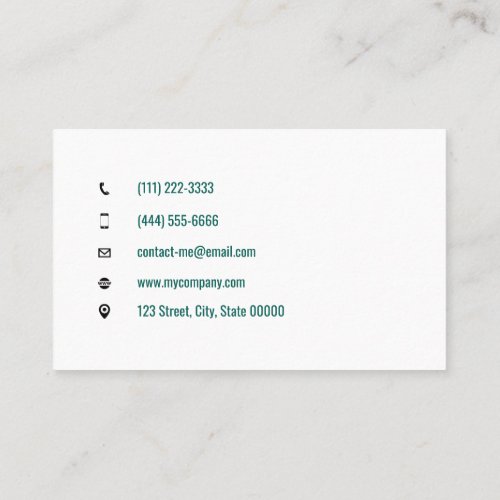 Customizable caterer cook baker teal v2 business card