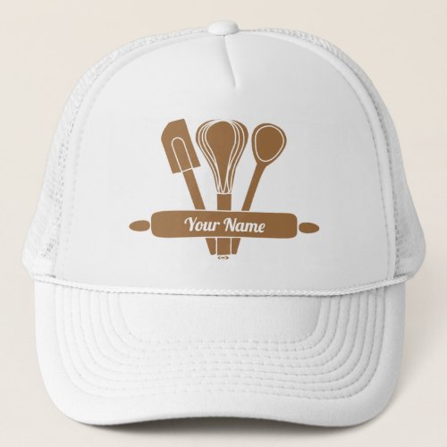 Customizable caterer cook baker trucker hat